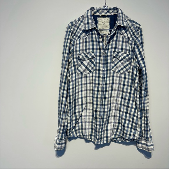 Guess Plaid Shirt / Blue / L - Picture 1 of 10